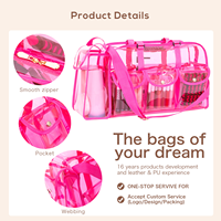 Grande capacité, sac transparent en vinyle durable avec poignée souple, trousse de maquillage tendance, plusieurs poches, motif bonbons, étui cosmétique de voyage