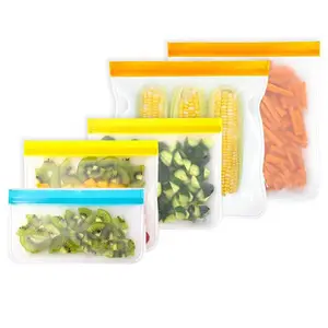 Benutzer definiertes Logo Eco Biologisch abbaubarer Druck verschluss Auslaufs ic heres Essen Mittagessen Snack lagerung PVC-Verpackungs beutel Gefrier schrank Peva Wieder verwendbarer Sandwich beutel