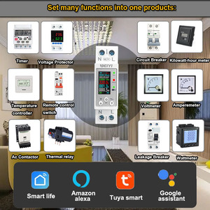 Medidor <span class=keywords><strong>de</strong></span> Energía Inteligente WiFi Monofásico OEM, Monitor <span class=keywords><strong>de</strong></span> kWh con Pantalla LCD TFT, Protector <span class=keywords><strong>de</strong></span> Voltaje con Relé Temporizador Tuya - Product Image 2