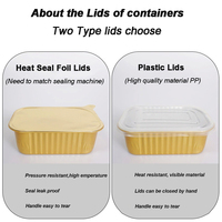 Barquettes jetables pour plats à emporter, hôtels, restaurants, emballages alimentaires, plats turcs, contenants en aluminium avec couvercles en plastique thermoscellables