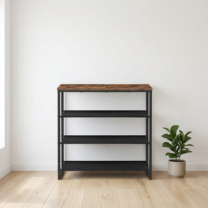 4-tier Modern Multifunction Space-Saving Iron & MDF Floor <b>Shoe</b> <b>Rack</b> for Living Room and Entryway - Product Image 6