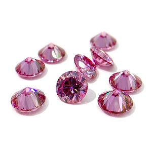 Cardime Jewelry Pink Moissanite Round Brilliant Cut Loose Stone For Jewelry Making Synthetic Lab Created Gemstone - Product Image 1