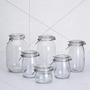 Barattoli in <span class=keywords><strong>Vetro</strong></span> a Bocca Larga per Conservazione Alimenti con Coperchio Sigillante e <span class=keywords><strong>Guarnizione</strong></span> in Gomma Antiperdita - Product Image 2