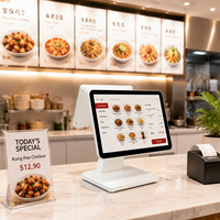 Venta al por Mayor de Sistema POS de Pantalla Táctil Dual de 15.6 Pulgadas, Máquina POS Todo en Uno para Tiendas Minoristas y Restaurantes