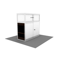 Tables promotionnelles rectangulaires portables en aluminium, imprimées par sublimation couleur, avec éclairage LED rétroéclairé, présentoir en acrylique pour salons professionnels
