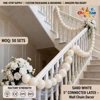 Guirlande de ballons en latex blanc sable de 5 pouces connectés pour décoration murale de mariage, fête prénatale, anniversaire, escalier
