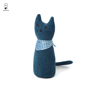 Butoir de <span class=keywords><strong>porte</strong></span> lesté pour <span class=keywords><strong>chat</strong></span> de 0,75 kg - Bloqueur de <span class=keywords><strong>porte</strong></span> en chenille douce avec écharpe à carreaux - Décoration personnalisée pour la maison - Product Image 4