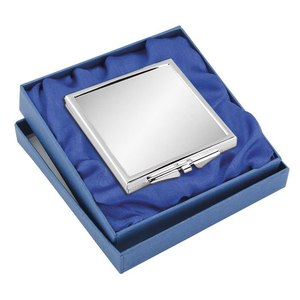 POCKET <b>SQUARE</b> MAKE-UP <b>MIRROR</b> with ROSE SHAPE HANDLE FOLDABLE 1X COSMETIC HAND <b>MIRROR</b> DEFECTIVE 5X LOGO PRINTED - Product Image 3