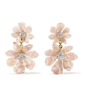 newest brand women earrings fashion acetate flower earrings beautiful earrings girls jewelry wholesale
