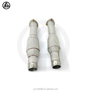 Collecteur d'échappement CSZ Racing pour <span class=keywords><strong>Aston</strong></span> <span class=keywords><strong>Martin</strong></span> Vantage 6.0L V12, tuyau droit avec bouclier thermique - Product Image 5