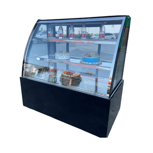 Escaparate de pastel de Vidrio Curvo transparente Refrigerador Panadería Pastelería Stand up Display <span class=keywords><strong>Congelador</strong></span> - Product Image 3