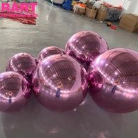 Boule miroir gonflable rose fabriquée en usine pour la scène