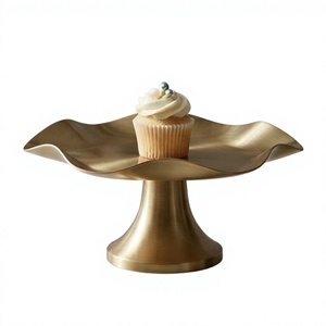 Bandeja de Pastel de Metal Personalizada, Centro de Mesa de Lujo Chapado en Oro para Bodas, Soporte Decorativo para Pastel - Product Image 2