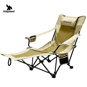 HISPEED chaise de camping robuste compacte de haute qualité repose-pieds détachable lit pliant chaise inclinable