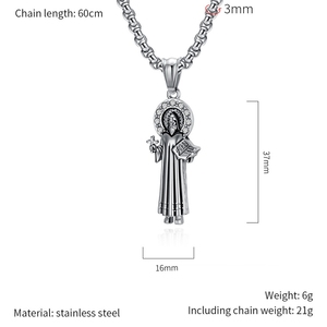 Collier Pendentif Hip Hop Saint Benoît en Zircon, Acier Inoxydable, Bijou <span class=keywords><strong>de</strong></span> Mode Chrétien Catholique pour Hommes - Product Image 6