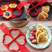 Anneau à crêpes antiadhésif à 4 trous, moule à Omelette en Silicone, cuiseur à œufs frits, moule à Omelette, accessoires de cuisson de cuisine