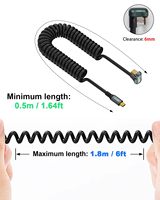 90-Grad-Datenkabel 100W 20Gbps Spiralförmiges Flexibles Verlängerungskabel USB-C-Kabel für Drucker Kameras Maus Mobiltelefon