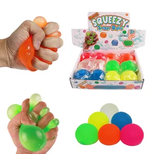 Vente chaude Squeeze Ball Sensory Fidget Toy Forme ronde Effet lumineux Balle de maltose pour enfants 3 + Balle extensible Jouets Rebond lent
