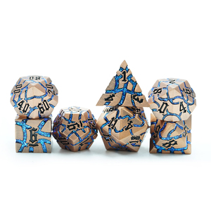 Estilo azul brillo Mica Metal alta calidad Conjunto personalizado 16mm Cooper <span class=keywords><strong>Color</strong></span> juego de dados con número negro Dnd - Product Image 2