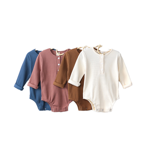 Kids Tales Einteiliger Harem-Stram pler für Kleinkinder Kleine Kinder Reine Farbe Rowan Pit Strip Langarm-Krabbel kleidung für den Frühling - Product Image 6