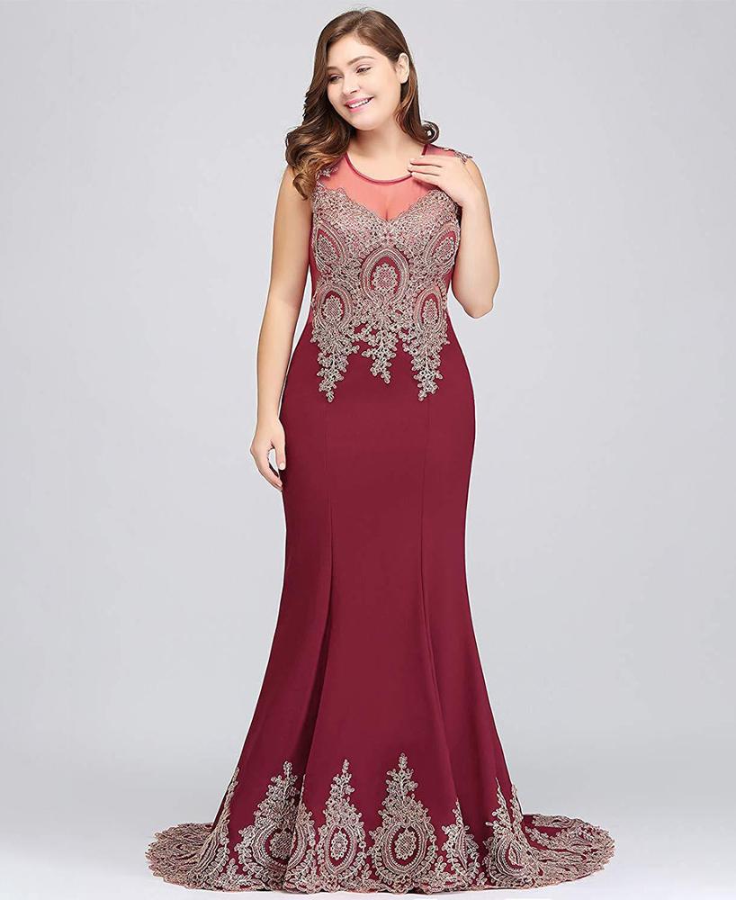 Свадебное платье-русалка в мусульманском стиле с кружевной аппликацией