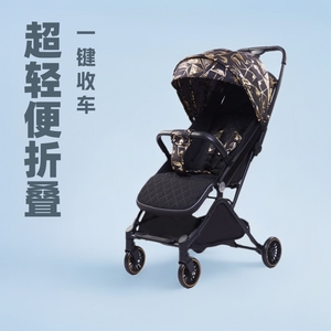 เฮเป่ารถเข็นเด็กแบบพับได้ น้ำหนักเบา พกพาสะดวก ดูดซับแรงกระแทก รับน้ำหนักได้ 15 กก. ล้อ EVA สี่ล้อ สีทอง สีเงิน - Product Image 1