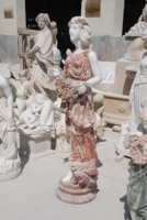 Sculpture en pierre naturelle, prix d'usine, statue de dame grecque en marbre coloré, artisanat en pierre de granit de couleur mélangée pour la maison en plein air