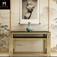 Table console moderne haut de gamme à armature en acier inoxydable pour la maison salon porche hall d'hôtel utilisation polyvalente
