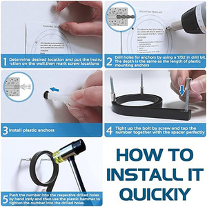 Bán Buôn Lớn Hiện Đại Nổi 5 Inch 12Cm Cửa Màu Đen Số 3D Mảng Bám Địa Chỉ Dấu Hiệu Kim Loại Ngoài Trời Tấm Thư Phòng Nhà Số - Product Image 3