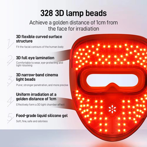 Masque LED intégré pour le cou et le visage, mode rajeunissement, stimulation du collagène, éclaircissement de la peau, anti-âge, équipement de salon - Product Image 5