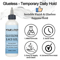Nouveautés : Gel adhésif liquide temporaire à séchage rapide pour perruques en dentelle, 6,8 oz, transparent, pour perruques en cheveux naturels sans colle