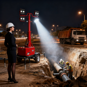 หอคอยไฟดีเซลขนาด7เมตร4 \ u002A1000w ไฟ LED เมทัลฮาไลด์แบบพกพาสำหรับการใช้งานก่อสร้างเหมืองแร่ - Product Image 2