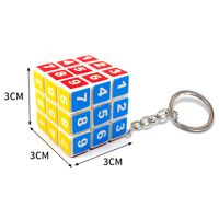 Ventes directes d'usine classique mignon en plastique 3cm Mini 3x3 porte-clés vitesse magique Puzzle Cube porte-clés avec autocollant