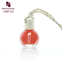 Bouteille de diffuseur suspendue de voiture vide Mini désodorisant bouteille en verre de parfum d'huile essentielle avec bouchon en bois noir forme de larme