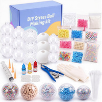 Kit DIY pour la fabrication de balles anti-stress avec garnitures : Créez vos propres balles anti-stress, 15 grandes enveloppes vides pour garnitures, pâte à modeler, pince à ouvrir