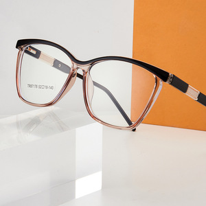 Lunettes optiques à monture carrée Tr90 pour femmes, anti-lumière bleue, pour myopie, montures de lunettes Tr87178, verres en acétate de taille moyenne, pont nasal standard - Product Image 1