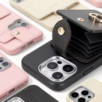 Dompet Kartu PC Multifungsi dengan Slot Kartu dan Kantong Kartu Kredit Magnetik untuk Casing Ponsel iPhone 17 16 15 Pro Max
