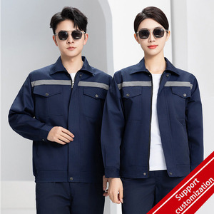 Vêtements de travail durables à manches longues, uniforme de travail confortable en polycoton pour la réparation automobile, l'usine, la construction - Product Image 1