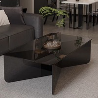 Table basse moderne de luxe léger pour salon, table à thé en acrylique pour petit appartement, balcon intégré, style simple