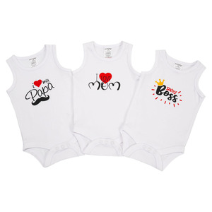 Set di 3 Pezzi di Abbigliamento in Cotone Bianco per Neonati e Bambini, Pigiami per Ragazzi, Tutine per Ragazze, Coordinati Mamma Papà e Bambino - Product Image 2