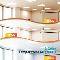 Plafonnier LED d'urgence 600x600 3CCT 40W Haute Luminosité 5000K en Aluminium Durable pour Bureau Garantie 5 Ans