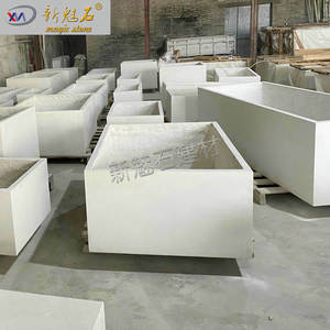 Nuevo Set de Jardinera Mágica de Piedra GRC 1250*900mm Blanca de Pie para Paisajismo de Hoteles y Centros Comerciales - Product Image 4
