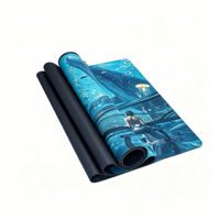 Tapis de yoga en caoutchouc naturel PU imprimé, antidérapant, extra épais 5 mm, écologique, antimicrobien, motif élément aquatique, nouvelle arrivée 2026