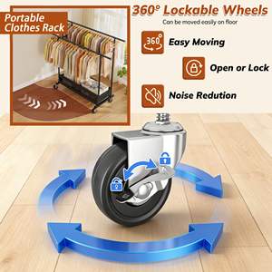 <span class=keywords><strong>Perchero</strong></span> metálico con ruedas, <span class=keywords><strong>perchero</strong></span> doble con barra, organizador de almacenamiento de ropa independiente, <span class=keywords><strong>perchero</strong></span> resistente para prendas. - Product Image 3