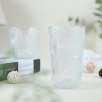 Gobelet en verre réutilisable de haute qualité, luxueux, classique nordique, transparent, givré, écologique, 352 ml, pour la maison, les fêtes, les restaurants