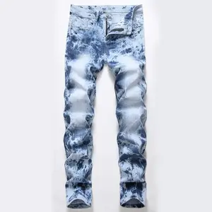 2024 новые индивидуальные нашивки в итальянском стиле, хит продаж, высококачественные Узкие рваные джинсовые брюки, мужские джинсы