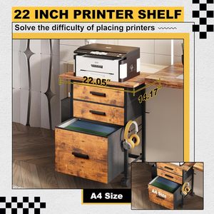 Trang chủ Văn phòng mộc mạc Nâu di động Tủ hồ sơ 3 ngăn kéo lưu trữ tập tin thư mục lưu trữ túi móc Tủ hồ sơ máy in đứng - Product Image 4