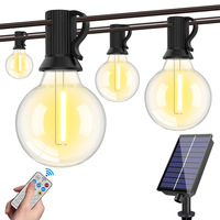 Guirlandes solaires d'extérieur G40, ampoules à filament LED étanches IP65, pour la décoration du jardin, du patio et des fêtes