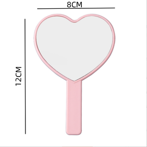 12*8Cm Hình Trái Tim Chất Lượng Cao Mỹ Phẩm Gương Ngắn Xử Lý Tay Túi Gương Trang Điểm Cầm Tay Mini Gương Với Biểu Tượng Tùy Chỉnh - Product Image 1