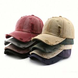 Casquette de baseball en coton déchiré printemps-été pour homme et femme, casquette de sport vieillie pour l'extérieur, idéale pour l'automne et l'hiver - Product Image 1